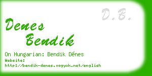 denes bendik business card