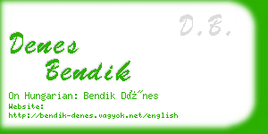 denes bendik business card